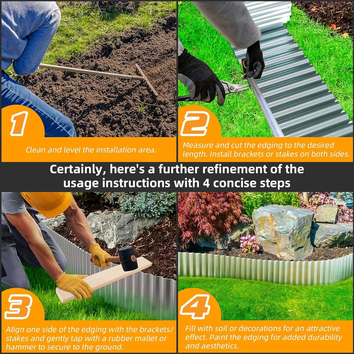 Corrugated Metal Garden Edging (per metre): image 2