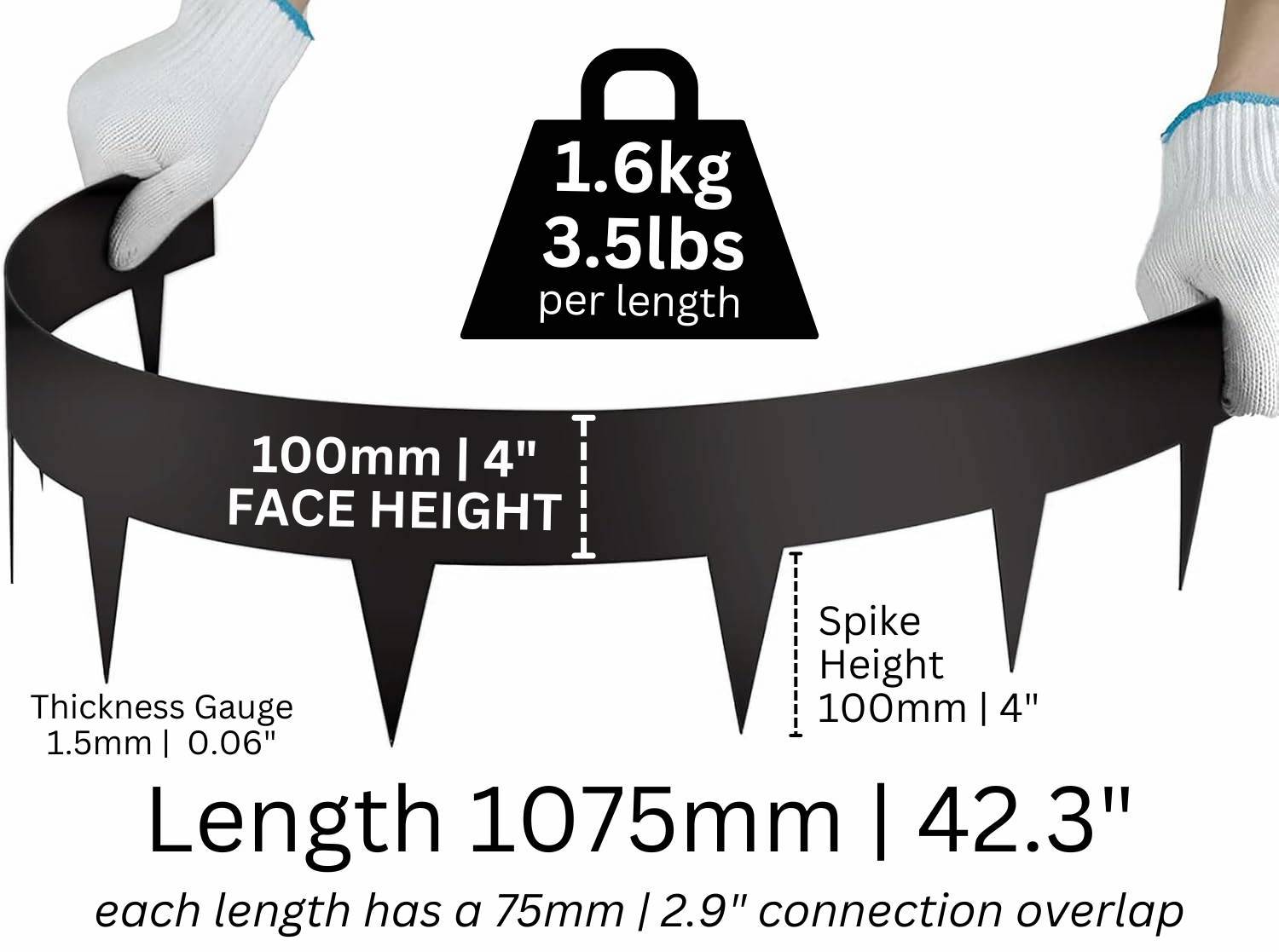 Black Metal Edging 100 mm (per metre): image 10