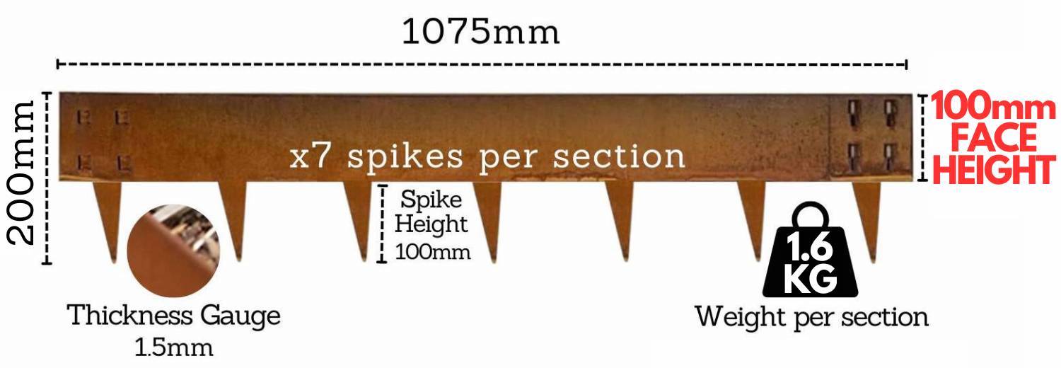 Coreten Garden Edging 100 mm (per metre): image 3