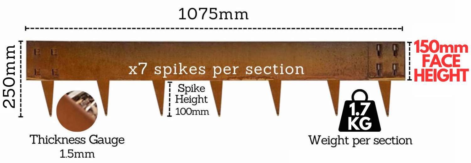 Coreten Garden Edging 100 mm (per metre): image 4
