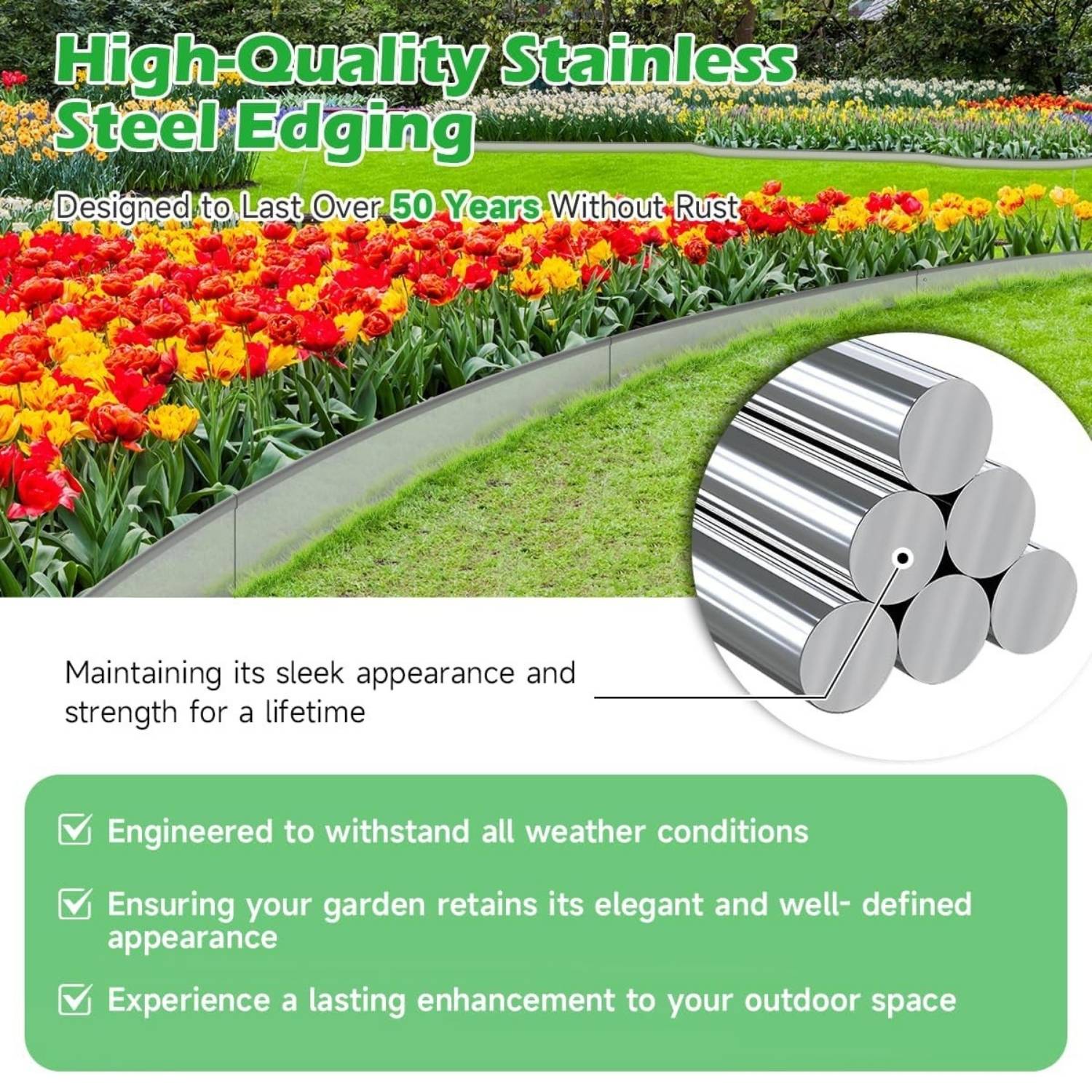 Stainless Steel Landscape Edging 50 mm (per metre): image 5